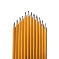 Crayons triangulaires géants en bois rouge HB, 7,5 pouces, corps jaune, emballage en vrac, certifiés EN71 ISO, pour étudiants et fournitures de bureau