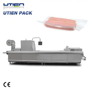 Auto vacuum thermoforming packaging machine for meat sausage, over 2000 pks per hour