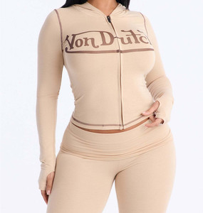 <span class=keywords><strong>Nouvelle</strong></span> Collection 2026 – Ensemble Sportif Femme Slim Fit : Veste à Capuche Zippée Manches Longues et Pantalon – Survêtement 2 Pièces pour Dames - Product Image 5