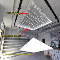 FOXYGEN Plafond tendu en PVC blanc translucide, nouveau design carré, à bas prix, pour bureau