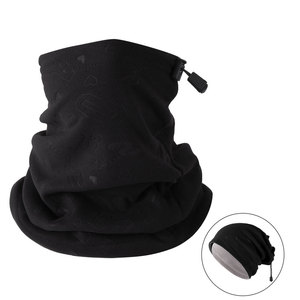 Multifunctional Neck Warmer Black Gray Navy Blue Thermal Outdoor Cycling Face Mask Unisex Adult Letter Print Drawstring Style - Product Image 2