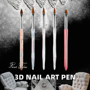 3D Nail Art Color Painting Pen Crystal Carving Brush Nylon Liner Tool for Professional Manicure - Product Image 2