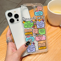 Coque de téléphone portable transparente en TPU avec impression de lettres anglaises pour iPhone 8 X Xr Xs 11 12 13 14 15 16 17 18 Pro Max Plus