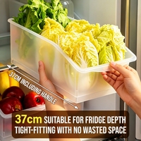 Boîte de rangement transparente en plastique PP brillant empilable pour réfrigérateur, avec roulettes, pour le stockage des légumes et la fraîcheur dans la cuisine