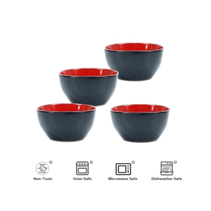 Royal Red and Black Tow Tone Color Glaze Housewares Can Be Customized Color Box Stoneware <b>Dinnerware</b> <b>Set</b> - Product Image 2