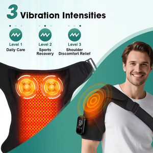 Black Vibration <b>Heating</b> Neck Massage Wrap Infrared Physiotherapy 2 Motors Timing Control 2500mAh Battery Customizable Size Logo - Product Image 3