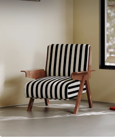 Fauteuil d'appoint japonais moderne du milieu du siècle Canapé simple Wabi-Sabi avec cadre en bois Chaise de loisirs pour la maison ou le salon de l'hôtel