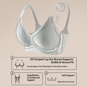 2026 Seamless Nursing <strong>Bra</strong> Women One-Hand <strong>Clip</strong> Wireless Anti-Sagging Push up Maternity Breastfeeding Pregnancy Sleep <strong>Bra</strong> OEM - Product Image 4