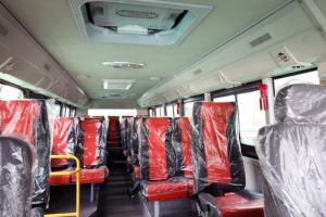 Color verde 6*6 Autobús de eje trasero doble Autobús de minería de chasis alto 25 + 2 Asiento 6WD 25 Asiento Autobús todoterreno para Muddy Road - Product Image 5