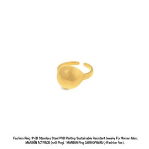 Fashion <b>Ring</b> 316L Stainless Steel PVD Gold Plating Sustainable Resistant Jewelry For Women Men - Product Image 2