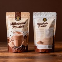 Sachet Mylar mat personnalisé imprimé de 1 kg, 2 kg, 5 kg avec fermeture éclair, faible MOQ, pour l'emballage de poudre de milk-shake