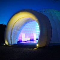 Tente publicitaire gonflable sphérique en PVC imperméable pour l'extérieur, tente de réception gonflable avec éclairage LED