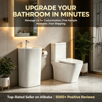 Ensemble WC et lavabo en céramique pour salle de bain, avec lavabo intégré, WC à compostage