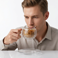Tasse à thé moderne, tasse à café, tasse à lait, 101200 ml, réutilisable, passe au lave-vaisselle, utilisation domestique, rentrée scolaire, tasse en verre cristallin