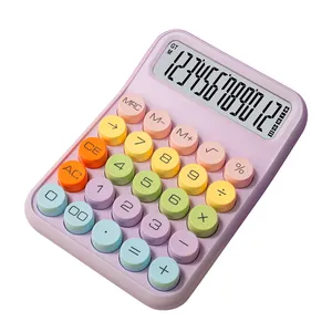 עיצוב חדש 12 ספרות כפתור קוביית סוכר מחשבון אלקטרוני לבן למחשב סטודנט עם מכני אופנה