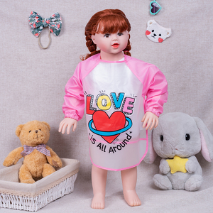 공장 업자 맞춤형 아기 수유 앞치마 긴 소매 방수 턱받이 - Product Image 6