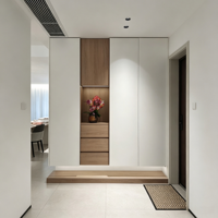 Meuble à chaussures flottant en bois blanc de style nordique pour entrée, rangement personnalisé pour toute la maison