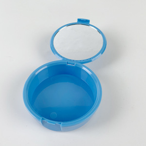 Cross-border round dental <b>case</b> with mirror, portable <b>retainer</b> storage box, denture tray <b>case</b>, orthodontic snap-on type - Product Image 3
