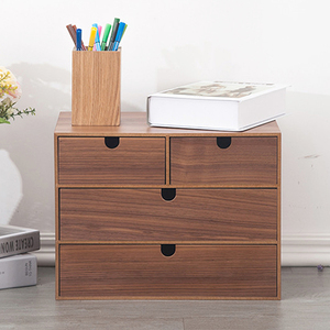 Wood Drawers Desktop Desk Organizer with Drawers, <b>Mini</b> Tabletop Craft <b>Box</b> Cosmetic <b>Storage</b> Drawer with Handle - Product Image 5