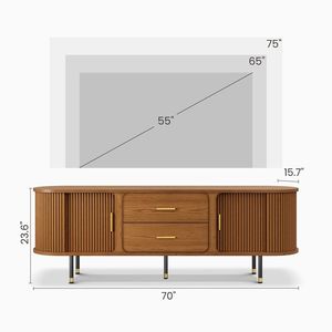 New Design Modern 70" <strong>Oval</strong> Wooden <strong>TV</strong> <strong>Stand</strong> - Product Image 3