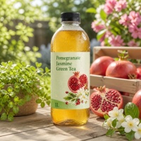 Individuelle Logo Wasserdichte Getränkeetiketten-Rolle für Granatapfel-Jasmin-Grüntee Verpackungsaufkleber Synthetische Papieretiketten