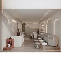 Solution de design complète pour salon de beauté des ongles |   Aménagement personnalisé de salon de spa |   Éclairage LED Écologique et Durable, Facile à Nettoyer, Solution Tout-en-un