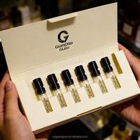 Coffret d'exploration de parfums personnalisé de 6 pièces avec texture en relief, échantillons de test de 1 ml et 2 ml, boîte miniature avec insert