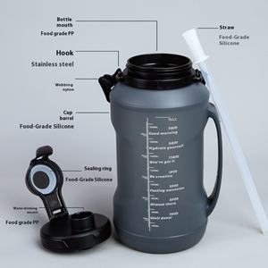 Bouteille d'eau portable en silicone grande capacité 2L avec poignée, cadeau personnalisé jetable pour le camping et les sports en plein air - Product Image 2