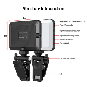 Mobile <b>Phone</b> Computer Fill Light Video Conference Selfie Beauty LED Charging Portable Mini Clip Fill Light - Product Image 2