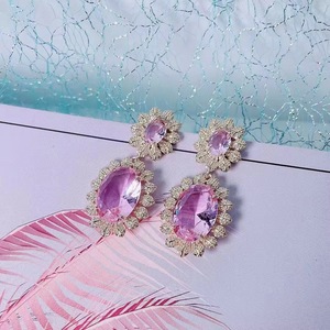 Fabricants de bijoux, boucles d'oreilles de luxe, vente en gros de bijoux, bijoux en vrac, Chine, boucles d'oreilles en zircon pour femmes - Product Image 1