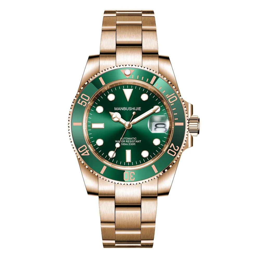 2023 Mechanical green dial SUB bezel Watch Genius Sapphire Stainless Steel Watch