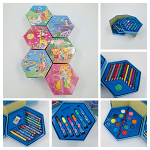 Set da Disegno Artistico Esagonale in Acrilico da 46 Pezzi, Kit Colori in Confezione Attraente per Uso Artistico - Product Image 1