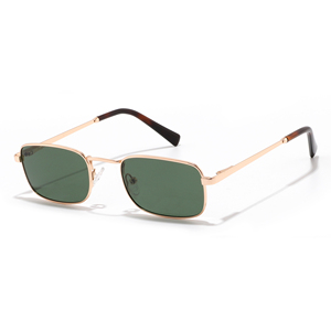 Gafas de sol rectangulares de oro rosa con montura completa y lentes de espejo, unisex, protección solar para adultos, ligeras - Product Image 4