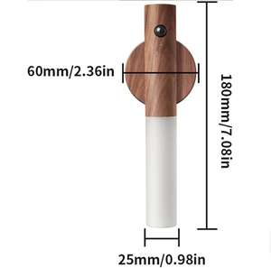 Draagbare Usb Oplaadbare Magnetische Hout Bewegingssensor Draadloze Led Nachtlampje Slimme Indoor Muur Traplamp - Product Image 3
