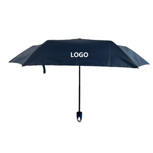 Parapluie manuel à six baleines, pliant en trois, design classique, en vinyle, avec logo imprimé, pour voyage, diamètre ouvert 99 cm, vente en gros - Product Image 1