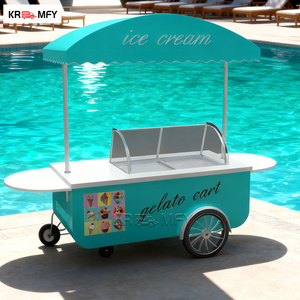 Congelador expositor de gelato remolcable, carrito expendedor de helados para comida rápida con toldo y marquesina, resistente al óxido para exteriores - Product Image 2