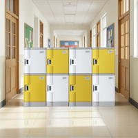 Loker Sekolah Toppla Smart White ABS Plastik Metal 9 Kompartemen Elektronik Tahan Air Ramah Lingkungan Perakitan Mudah