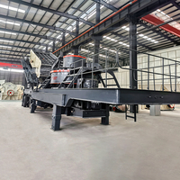 Ligne de production de concasseur de sable mobile Baichy VSI avec moteur de 147-350 kW, taille d'alimentation de 40 mm pour les minerais et les déchets de construction