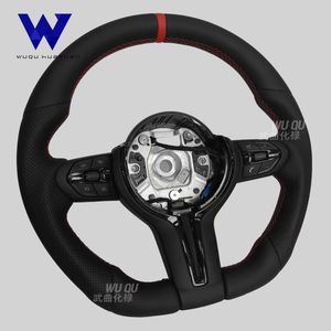Volante de Cuero Personalizado con Etiqueta Roja y Botón Rojo en Forma de D para <span class=keywords><strong>BMW</strong></span> F30 F10 F11 F20 F21 F22 F45 F31 F35, Listo para Instalar - Product Image 6