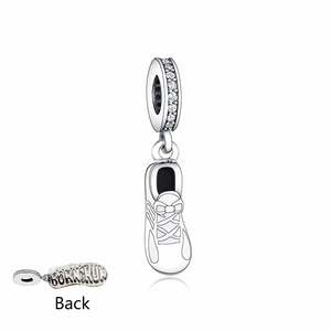Abalorios Pan Charms <span class=keywords><strong>de</strong></span> Plata <span class=keywords><strong>de</strong></span> Ley 925 con diseño <span class=keywords><strong>de</strong></span> zapatilla <span class=keywords><strong>de</strong></span> atletismo con alas <span class=keywords><strong>de</strong></span> ángel, compatibles con pulseras <span class=keywords><strong>de</strong></span> atletismo originales Berluque, Novedad - Product Image 2