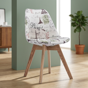 Silla de Comedor Moderna de Mediados de Siglo GBC009 con Respaldo Alto, Asiento de Madera Tapizado, Elegante y Cómoda - Product Image 3
