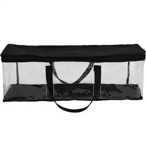 促销肩部旅行购物透明透明聚氯乙烯手提袋，带拉链开合，适用于工作运动游戏斜挎包