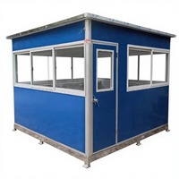 Poste de Garde Extérieur en Métal Sûr, Conteneur Préfabriqué Portable Temporaire, Cabine de Garde Mobile, Kiosque d'Information, Salle de Travail