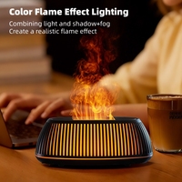 Humidificador USB Mini de Fábrica OEM/ODM para Uso Doméstico, con Luz Nocturna LED de 7 Colores, Efecto de Llama y Fragancia
