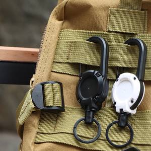 아웃도어 클라이밍용 고강도 스틸 와이어 개폐식 릴 클립 키체인 배지 홀더 ID 키링 - Product Image 5