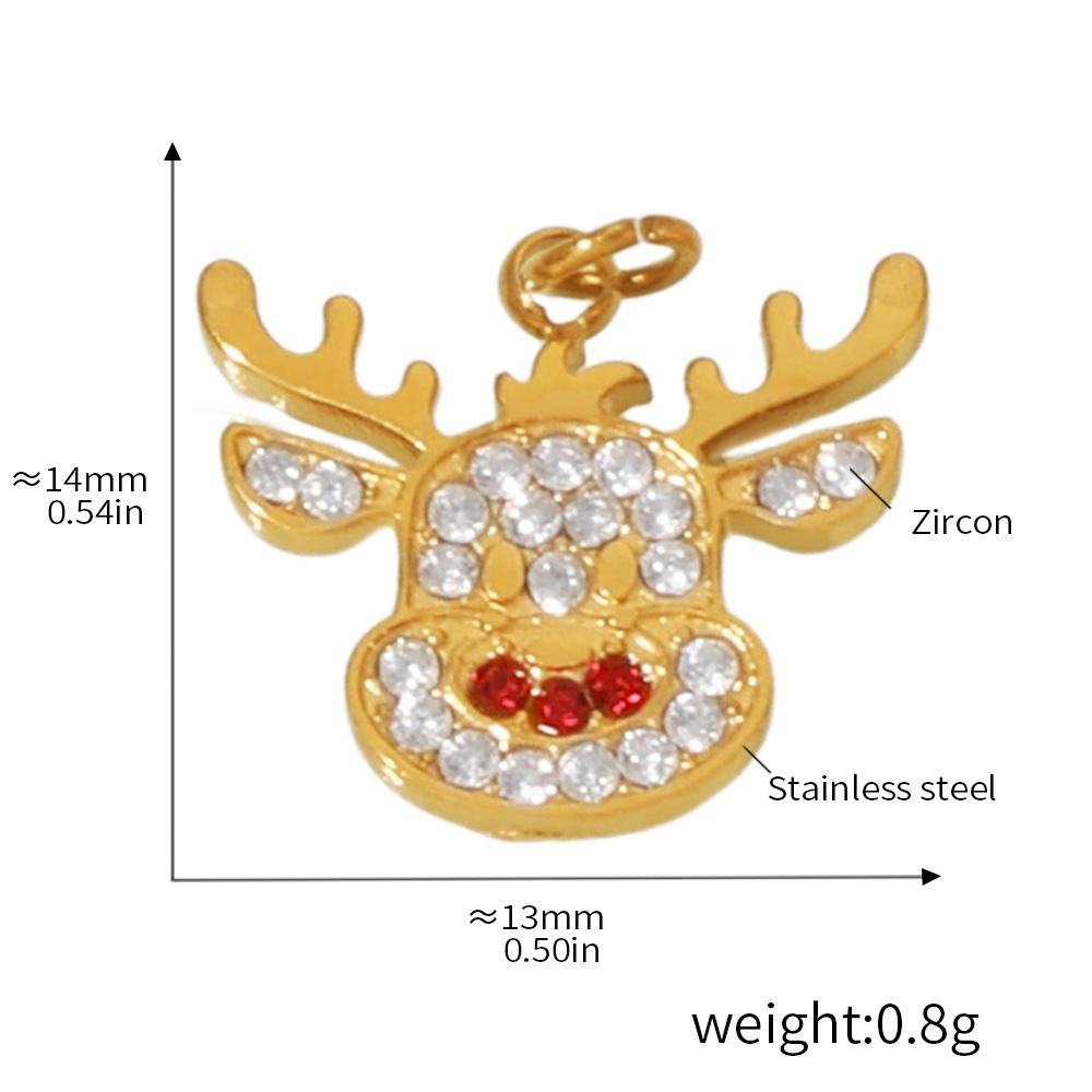 จี้กวางเอลก์คริสต์มาสสีทอง