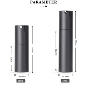 Empty 30ml 50ml Matte Black and White Airless Lotion <b>Pump</b> <b>Bottle</b> 1oz Eye Cream Airless <b>Bottle</b> for Cosmetic Packaging - Product Image 5