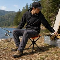 Tragbarer Outdoor-Camping-Dreifach-Klapphocker aus 600D Oxford-Gewebe mit 360-Grad-Drehung für den Großhandel