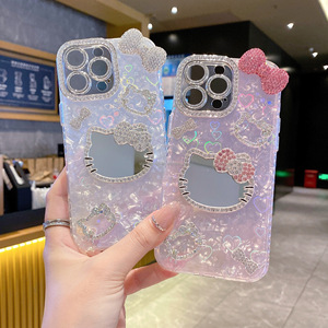 Coque de téléphone miroir diamantée brillante antichoc pour iPhone 17, 16, 15 (tous modèles), 14, 13, 12 – Étui à motif <span class=keywords><strong>dessin</strong></span> <span class=keywords><strong>animé</strong></span> - Product Image 6