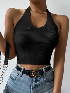 Summer Neckline Strapless Sexy Off The Shoulder Spicy Girl Wearing Knit Camisole Vest For Inner And Outer Wear